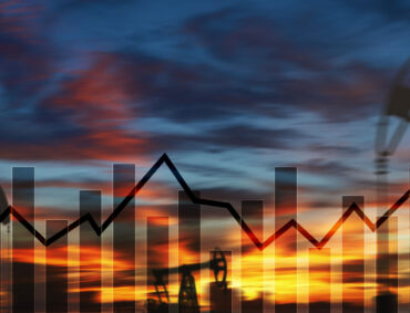Universal financial background. Oil Rigs Concept